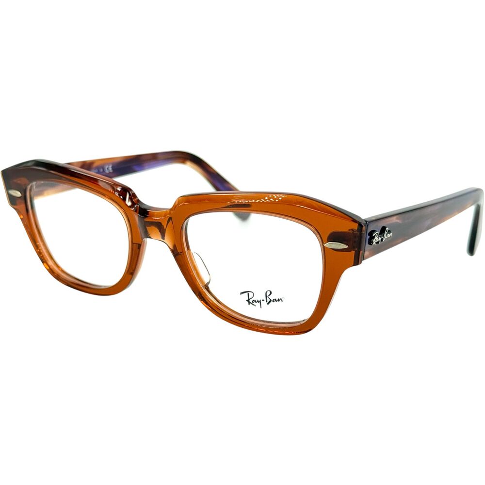 Ray Ban RB5486 State Street Unisex Plastic Eyeglass Frame 8179 Trans Brown 48-20